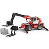 Bruder 02129 - Carrello elevatore telescopico Manitou MRT 2150 | Carrello elevatore giocattolo per cantieri, fattoria, agricoltura, scala 1:16