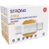 STRONG - 3x Atria Mesh Kit AX3000 - Amplificatore WiFi 6 - Add-on - Fino a 1050 m² di copertura WiFi 6 aggiuntiva - Per tutti le Modem/Router - Dual Band 2,4 GHz + 5 GHz - Porte LAN Gigabit - Bianco
