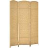 HOMCOM Paravento da Interno Pieghevole in PP e Legno di Pino, 135x180cm