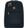 Bric's Zaino Uomo Medio in Tessuto Blu X-travel con Dettagli in Pelle