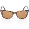 Ray-Ban Occhiali da sole Ray-Ban pieghevoli Wayfarer unisex in plastica marrone usati