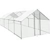 MONSTERSHOP Gabbia Pollaio Recinto Recinzione Box Inox da Galline Pollame Polli 4m x 8m x 2m