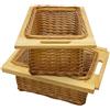 MONSTERSHOP Cestelli Estraibili in Vimini per Cucina Credenza Cesto in Vimini con Telaio e
