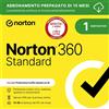 Norton 360 Standard 2026 Antivirus 1 dispositivo 15 mesi rinnovo automatico