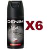 Denim 6 PZ DENIM BLACK DEODORANTE SPRAY 150ML DEO BODY 24H