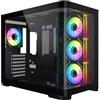 ITEK CASE DARK CAVE CURVED, GAMING TOWER, ATX, 4X12CM ARGB FAN, 2XUSB3, TYPE-C,