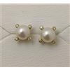 Orecchini In Oro 18K 750 Mls. Perle E 4 Ganci Con Zirconia. 6,1MM.