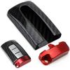 iJDMTOY (1) Custodia protettiva in vera fibra di carbonio GTR Style con base rossa compatibile con telecomando Nissan o Infiniti ovale Keyless Entry