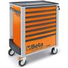 Beta - BW C24S 8/O-PLUS Cassettiera per Attrezzi mobile con 8 Cassetti, Piano di lavoro termoplastico - Arancione
