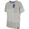 Gant T-Shirt Placed Breton Stripe SS 2XL Grigio Melange Toppa Tasca