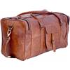 PARRYS LEATHER WORLD Borsone 24in In Vera Pelle Di Capra Marrone Fatto A Mano Weekender Viaggio