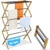 Relaxdays Stendibiancheria Pieghevole, Stendino Verticale Torre, 11 Aste Stendi Panni, 115x73x33 cm, Bambù, Ferro, Nero