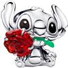 PANDORA Gioiello Argento Charm Disney Stitch Con Rosa 794378C01