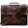PARRYS LEATHER WORLD 18in Borsa Messenger In Pelle Di Capra Fatto A Mano Marrone Lavoro