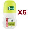 Borotalco 6 PEZZI BOROTALCO ROLL ON ACTIVE GIALLO DEODORANTE 50 ML PROFUMO DI CEDRO E LIME