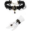 Set collana e bracciale pizzo per stile donna lega bigiotteria per moda
