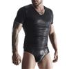 Regnes Fetish Planet Men's Wet-Look Crew Neck T-Shirt XXL