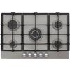 SCHOCK - Piano Cottura 5 Fuochi Gas Primus PC75 con Manopole Milleluci | Griglie in Ghisa; Valvole di Sicurezza; Grigio Tortora; 740x500 mm