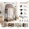 Appendiabiti Mobile con Ruote Doppia Barra Regolabile Stand Porta Vestiti