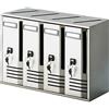 ALUBOX Cassetta Postale Condominiale Blocchiera 4 Posti In Alluminio Argento - 20C4VAR