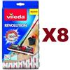 VILEDA 8 PEZZI VILEDA RICAMBIO REVOLUTION 2 in 1 PANNO RICAMBIO IN MICROFIBRA.
