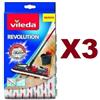 Vileda 3 PEZZI VILEDA RICAMBIO REVOLUTION 2 in 1 PANNO RICAMBIO IN MICROFIBRA.