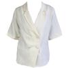 MADISON THE LABEL Donna Bianco Manica Corta Lino Giacca #MS0216 x-Small Nwt
