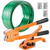 VEVOR Set di Reggiatura per Cinghie Plastiche, Kit di Reggiatura Manuale, Tendireggia e Sigillatrice con Reggia in PET da 304,8 m e 300 Sigilli Metallici, per Imballaggio di Pallet, Magazzino Trasloco