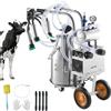 VEVOR Kit Mungitrice per Mucche con Secchio in Acciaio Inox Uso Alimentare Capienza 25 Litri Potenza Nominale 900W con Tettarelle Tubo Flessibile in Silicone, Mungitrice per Mucche Elettrica a Rotelle