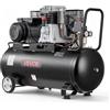 VEVOR Compressore d'Aria 100 L, 3 kW(4HP), Trasmissione a Cinghia, Portata 226 L/min, Pressione Max 10 Bar, Portatile con Ruote, per Gonfiaggio Pneumatici, Verniciatura a Spruzzo, Officina e Fai da Te