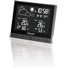 Explore Scientific Stazione Meteo LCD con orologio, temperatura e umidità. | Dotato di radio, sveglia e allarme, 3 sensori esterni, allerta ghiaccio e previsioni del tempo, elegante, scrivania, comodino
