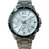 Casio Orologio Uomo Casio MTP-1374D-7AVDF Acciaio Bianco Multifunzione WR50M