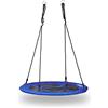 Relaxdays Altalena a Nido Rotonda, Sedia Sospesa da Giardino, capacità Fino 100 kg, HxLxP: 145 x 100 x 100 cm, Blu Scuro