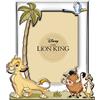 VALENTI & CO. Il Re Leone - Cornice Porta Foto in Argento con dettagli dipinti a Colori da Tavolo o Comodino per la Cameretta del Bambino perfetta come Idea Regalo Battesimo o Compleanno, Bianco