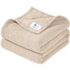 lulumoon Coperta in mussola per neonati - Coperta traspirante per neonati, Coperta per Culla per Bambini, Coperta in Mussola per Bambini, Ragazze, Ragazzi 120x120cm (Bianco Avorio)