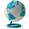 Tecnodidattica Atmosphere Evolve Velvet Zaffiro - Mappamondo dal Design Scandinavo con lampada a colori, Cartografia Politica in lingua inglese, Diametro 30 cm e Made in Italy