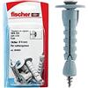 Fischer 6x Tasselli cartongesso SBN 9/4 K con vite, Universali per Il Fissaggio di Lampade, Specchi, Accessori su Lastre in Cartongesso e Pannelli in Legno