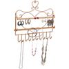 Relaxdays Portagioie da Parete, per Collane, Orecchini e Bracciali, Bronzo | Design Vintage con Cuore, HLP 30x36,5x3,5cm