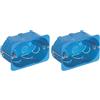 VIMAR 0RV71703 Scatola da incasso 3 moduli (GW 850 °C) per pareti leggere, dimensioni 7.25 x 11 x 0.5 cm, colore azzurro (Confezione da 2)