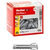 Fischer SX Plus 6x30 mm | 100 Tasselli per Muro Pieno, Mattone Forato, Muratura, Calcestruzzo | Fissaggio di Lampadari, Mobili, Pensili, Mensole