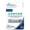 MediaRange MR937 USB Stick 64GB silver Combo Flash Drive USB 3.1 + Type C 64 gb