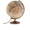 Tecnodidattica - Mappamondo Atmosphere A4, Luminoso, Girevole, Base in Legno di Faggio scurito e meridiano graduato in Metallo, cartografia Stile Antico, Diametro 30 cm