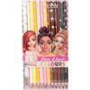 Depesche 12218 TOPModel - Set di matite Colorate nei Colori della Pelle e dei Capelli, 12 matite in Astuccio Trasparente, Incluso temperino