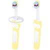 MAM Baby's Brush (Set da 2), Spazzolino denti bambini 6+ mesi, Giallo | Setole rosse per dosare il dentifricio, Testina arrotondata, Anello di sicurezza per la gola, Impugnatura compatta ergonomica