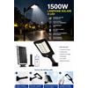 FARO Lampione Solare 1500W LED Faro Esterno Giardino con Pannello e Telecomando