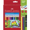Faber-Castell 201597 Triangular Colour Pencil, Yellow,Blue,Green,Red, 24 Piece S
