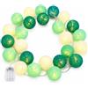 Ciskotu Ghirlanda Luminoso Cotone LED, 3,3M 20 Palline Decorativ Catena Lluminosa Interno LED, Ghirlanda Fata di Luci a Batteria per Natale Festa Matrimonio Vacanze Decorazione Interna