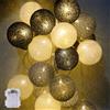 Ciskotu Ghirlanda Luminoso Cotone LED, 3,3M 20 Palline Decorativ Catena Lluminosa Interno LED, Ghirlanda Fata di Luci a Batteria per Natale Festa Matrimonio Vacanze Decorazione Interna