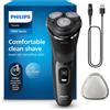 Philips RASOIO ELETTRICO BARBA UOMO PHILIPS S3145/00 SERIES 3000 RICARICABILE 3 LAME