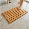 Relaxdays Tappetino da Bagno in bambù, 60 x 37 cm, Naturale | Antiscivolo per vasca, doccia, sauna, interno & esterno